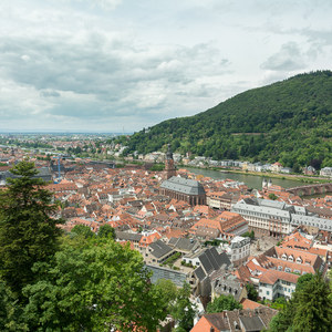 Aussicht vom Heidelberger Schloss auf Altstadt